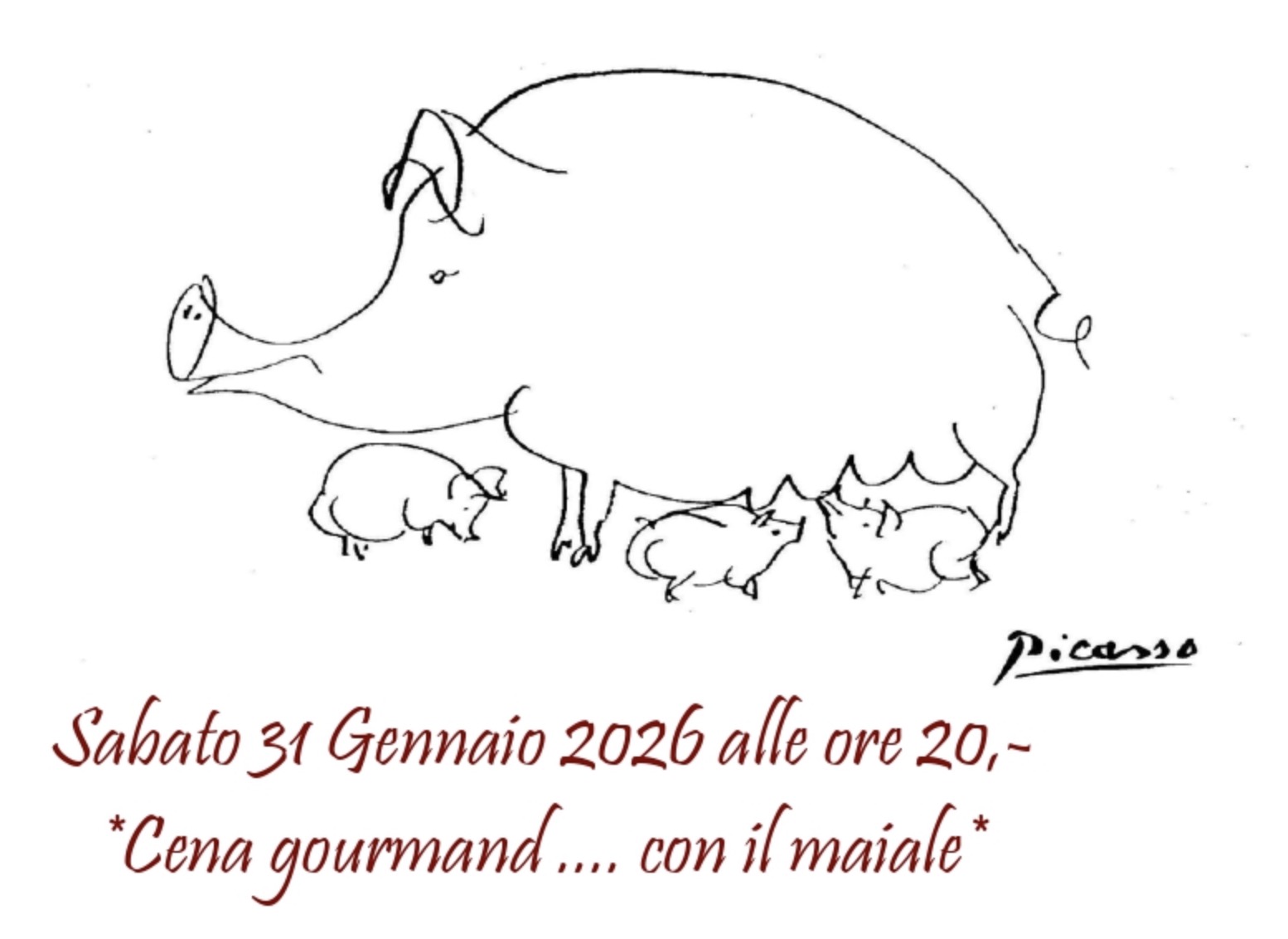 Cena gourmand …. con il maiale 2026
